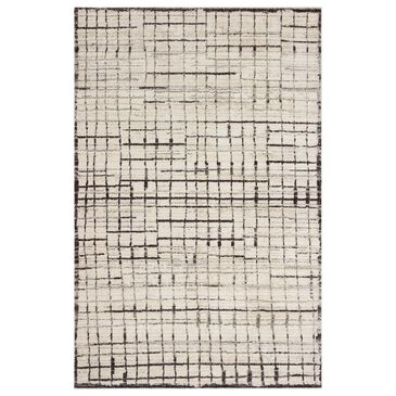 Loloi Bleecker Ivory and Charcoal 6"7" x 9"3" Area Rug, , large