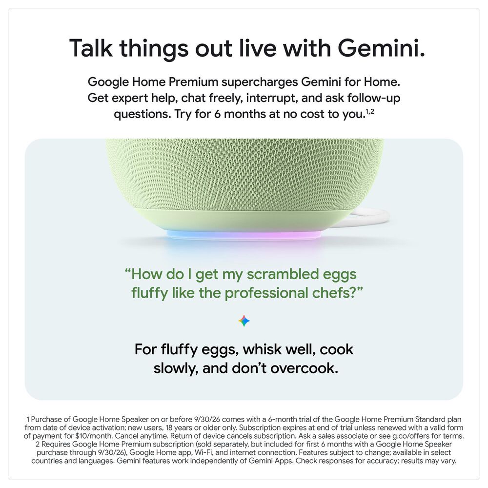 Google Home Speaker with Gemini in Jade, , large