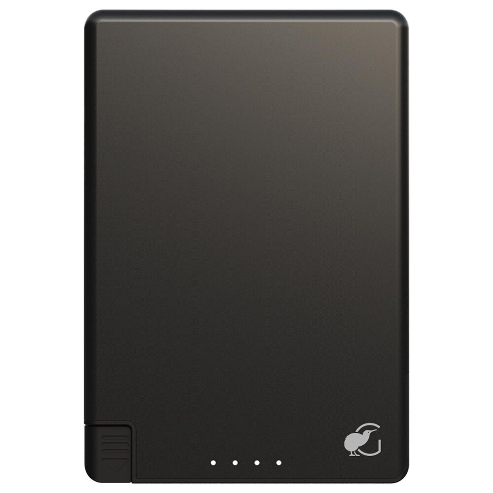 Gallevant SlimCharge 5000mAh Magnetic Power Bank with Built-In Lightning Cables in Black, , large