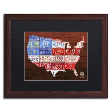 Timberlake 16" x 20" USA Flag Map Art in Black Matting, , large