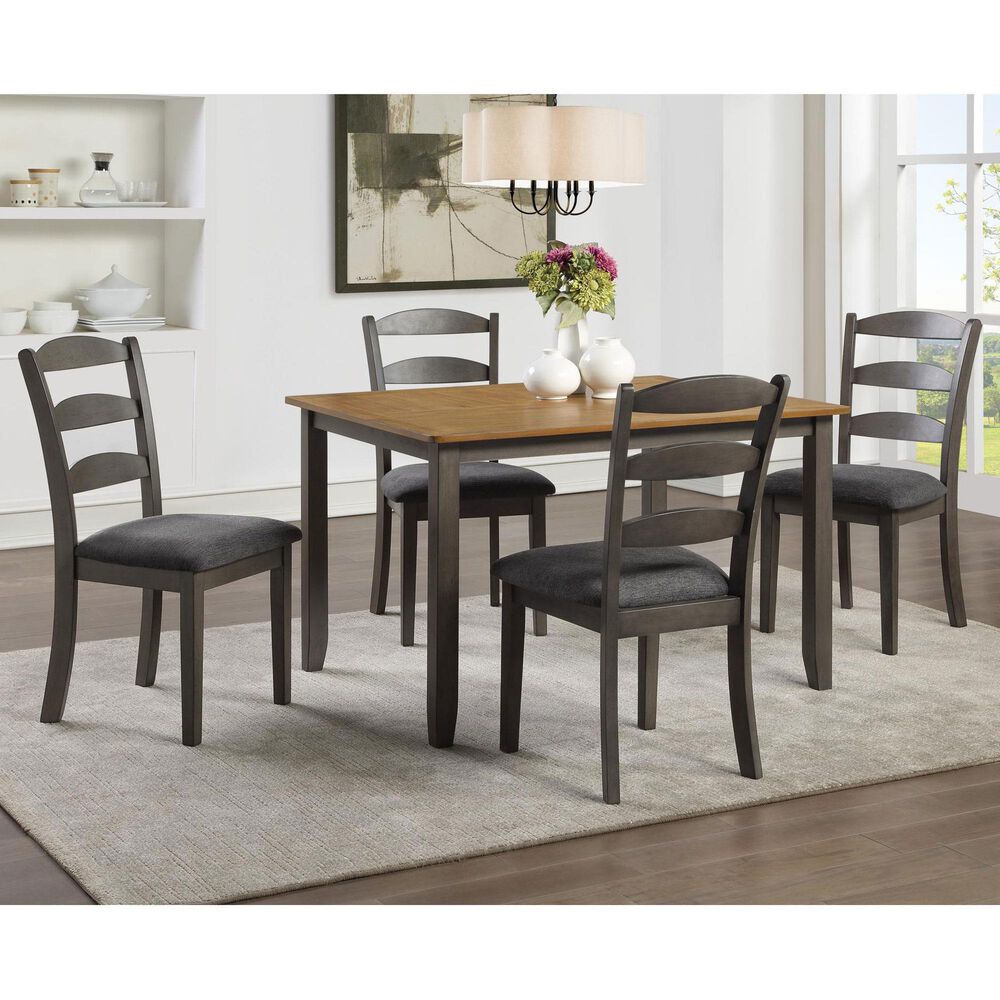 Valor Living West Lake 5-Piece Rectangular Dining Set in Antique Natural and Grey, , large