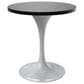 Leisuremod LeisureMod Verve Collection 27 Round Dining Table, White Base with Black MDF Top, , large