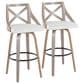 LumiSource Charlotte Swivel Bar Stool with Cream Fabric Upholstery in Light Grey and Black (Set of 2), , large