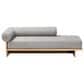 Baxton Studio Bertille Left-Arm Chaise Lounge with Oak Base in Grey, , large