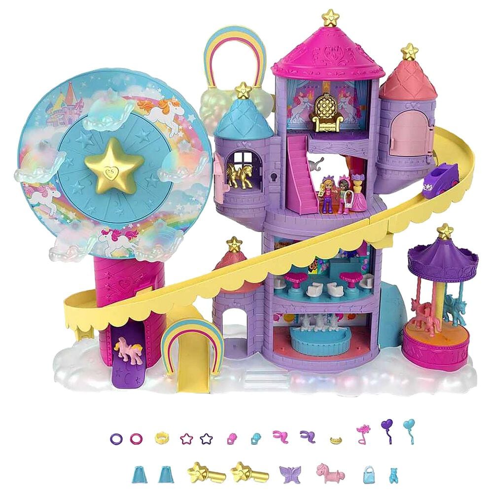 Polly Pocket Rainbow Funland Theme Park Playset, , large