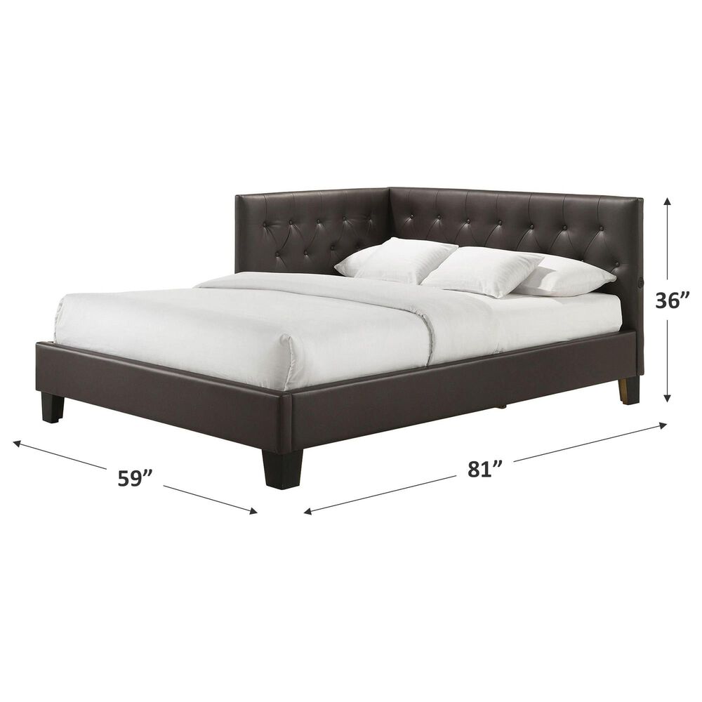 Mayberry Hill Julesburg Corner Full Platform Bed in Rich Brown, , large