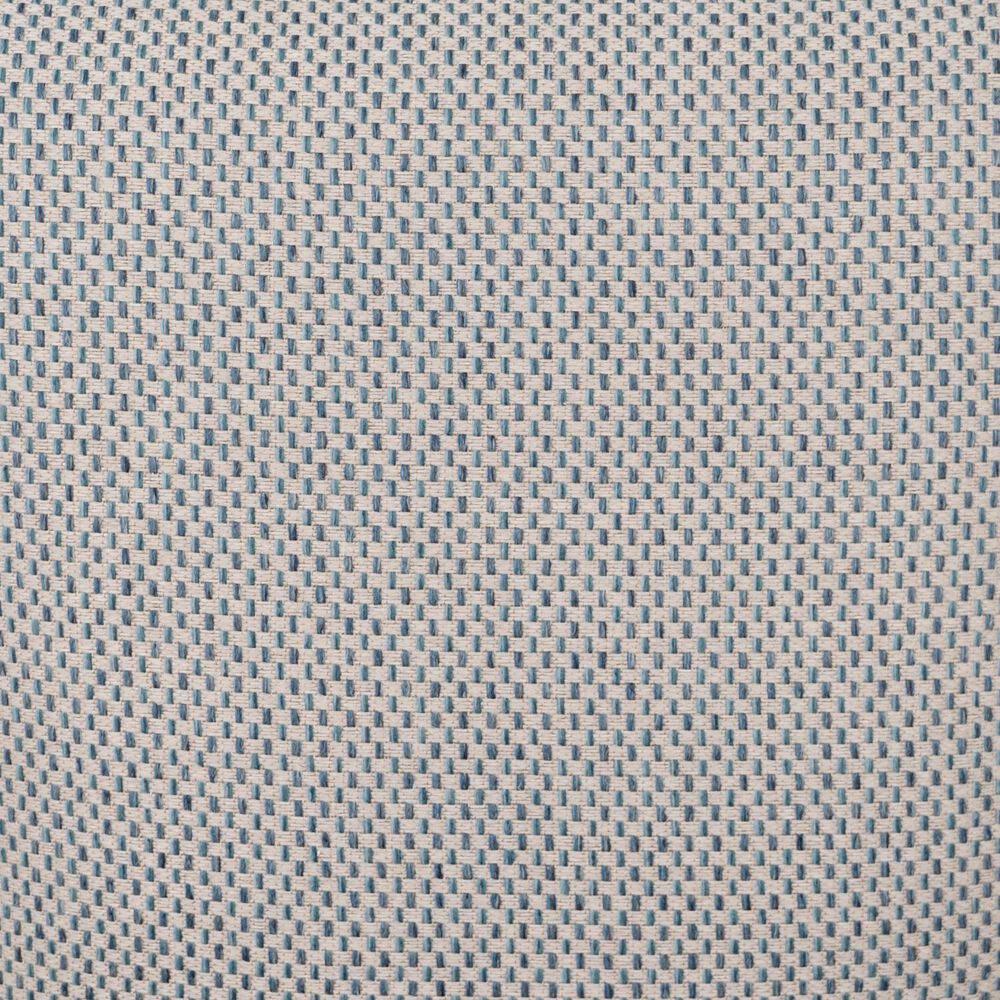 Linon Home Decor Flynn Side Chair with Blue and Beige Fabric Cushion in Black (Set of 2), , large