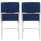 Lumisource Fuji Side Chair with Blue Cushion in Brushed Stainless Steel (Set of 2), , large