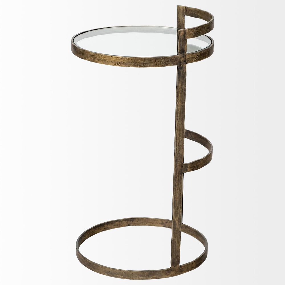 Mercana Reimer Accent Table with Glass Top in Gold, , large