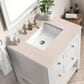 James Martin Vanities Breckenridge 30" Single Bathroom Vanity in Bright White with 3 cm Eternal Marfil Quartz Top and Rectangular Sink, , large