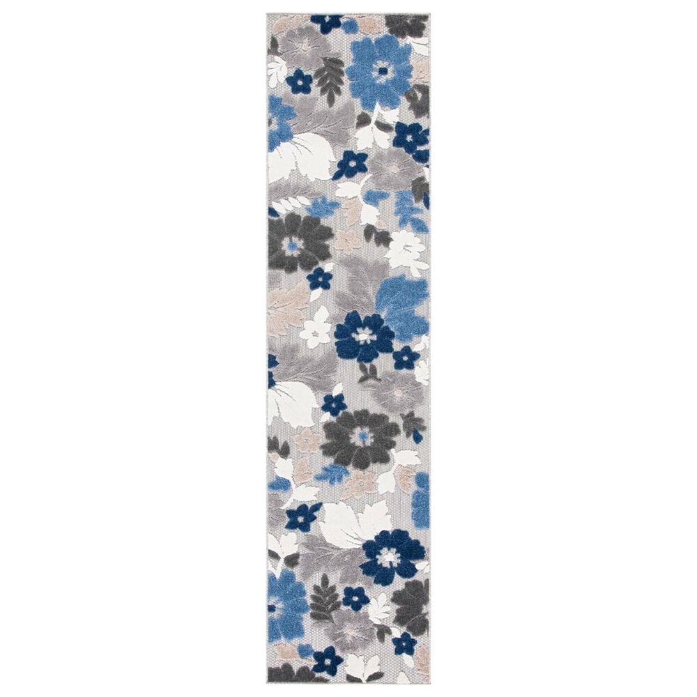 Safavieh Cabana CBN308F 2"2" x 11" Grey and Blue Indoor/Outdoor Performance Runner, , large