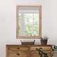 Hearth and Haven Rectangular Wall Mirror with Wood Beading Frame in Antique Natural, , large