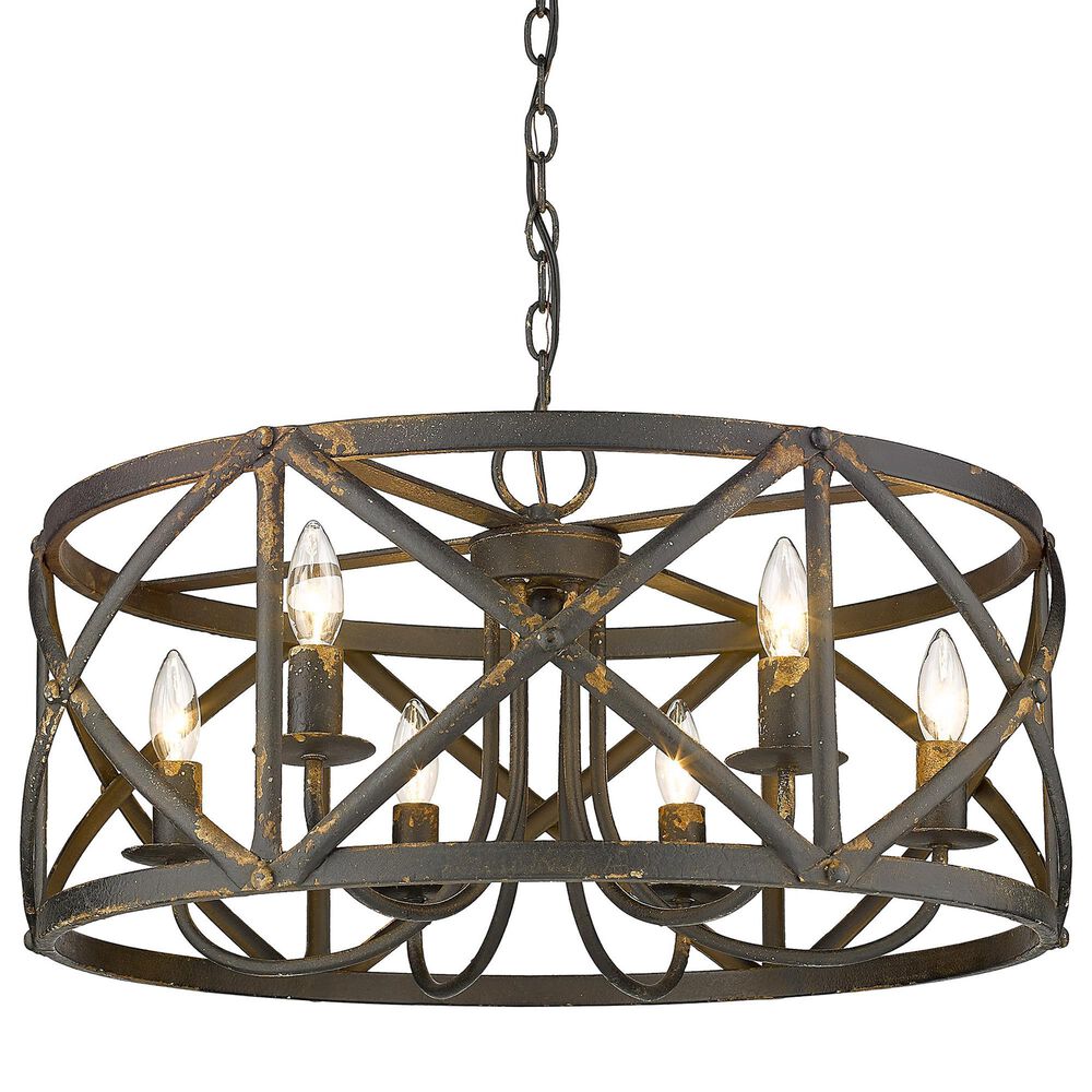 Golden Lighting Alcott 6-Light Chandelier in Antique Black and Gold, , large