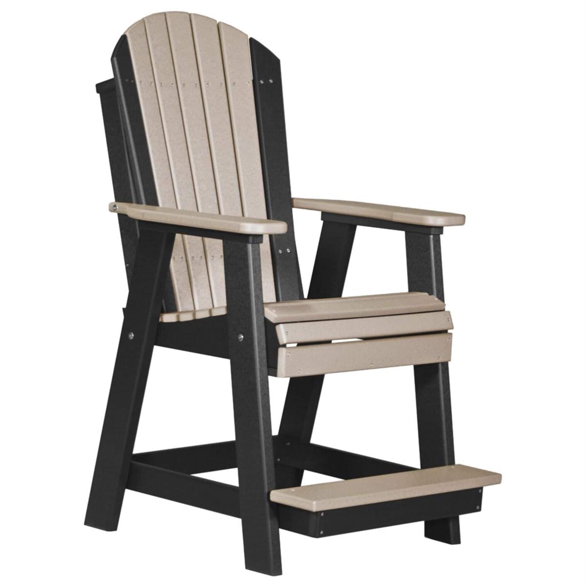 Amish Orchard Balcony Adirondack Chair in Weatherwood and