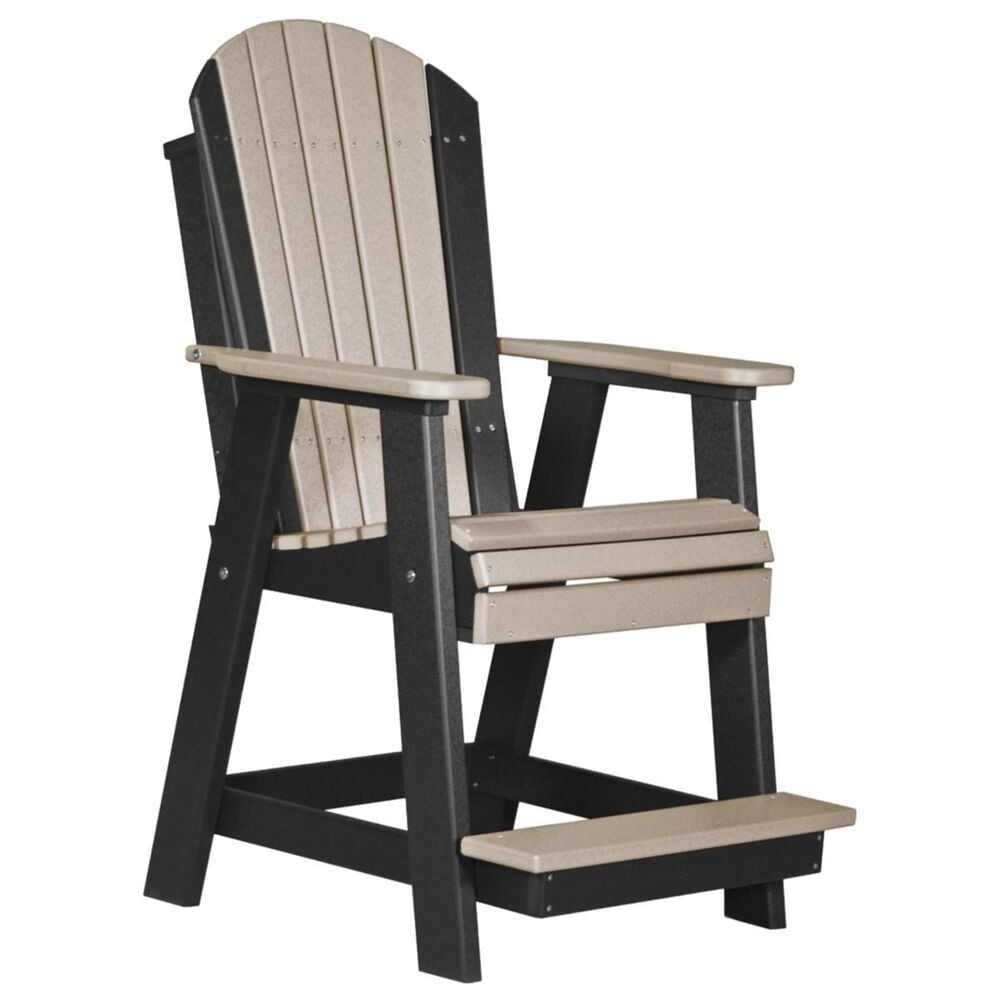 Amish Orchard Balcony Adirondack Chair in Weatherwood and Black, , large