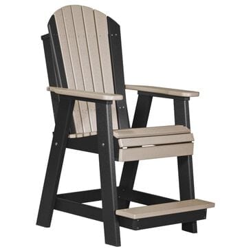 Amish Orchard Balcony Adirondack Chair in Weatherwood and Black, , large