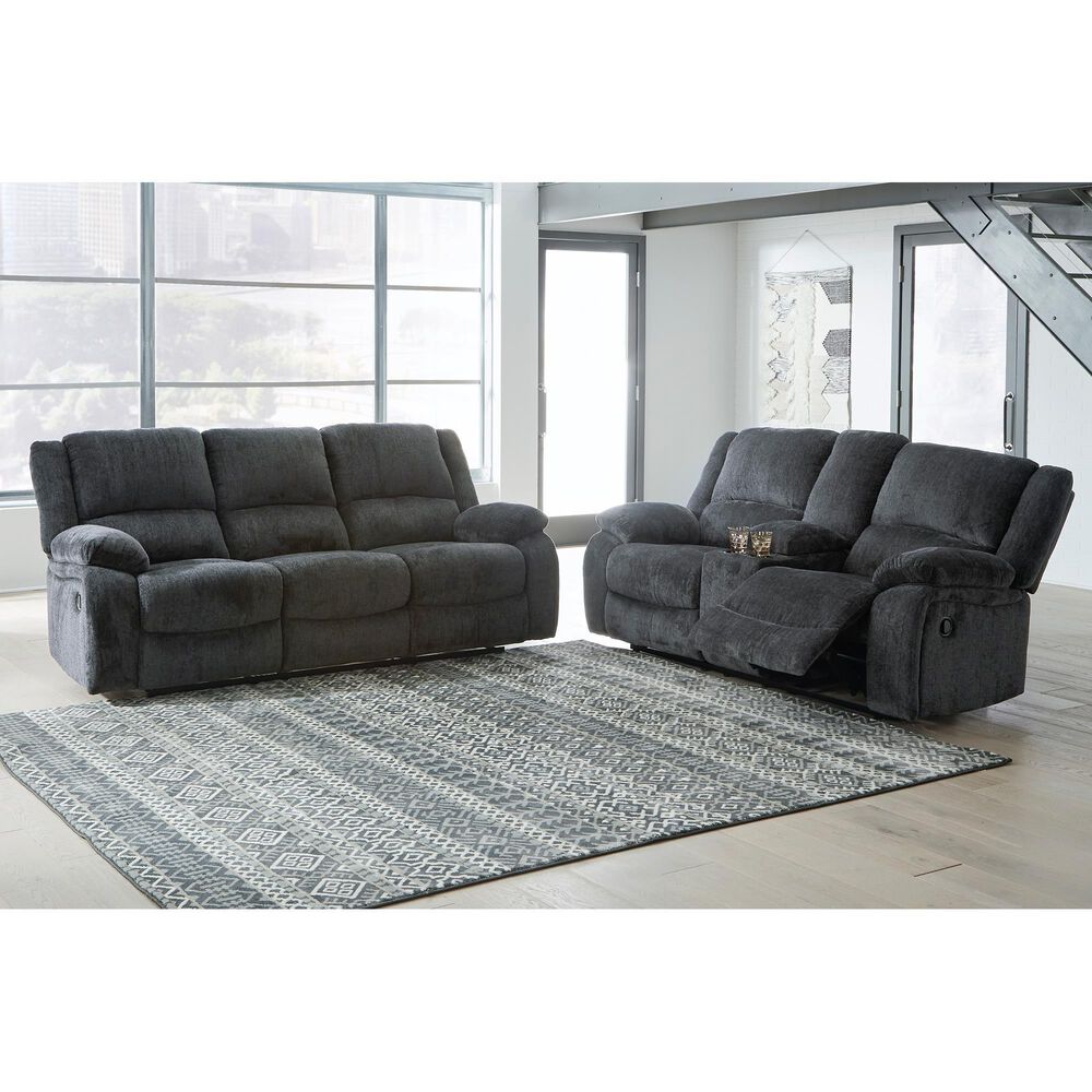 Ashley Draycoll Manual Reclining Sofa in Slate, , large