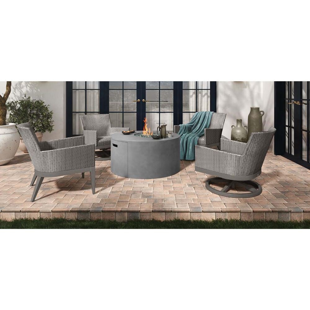 Ebel Outdoor Furniture Siena Patio Swivel Rocker Chair in Fog and Smoke, , large
