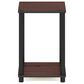 HOMLUX 2-Tier Turn-N-Tube End Table in Dark Cherry and Black, , large