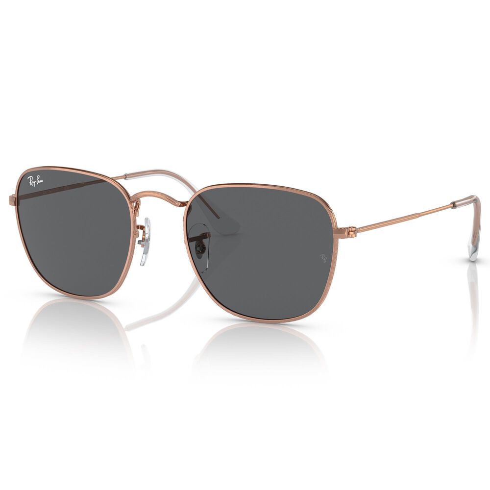 Ray-Ban Frank Sunglasses with Dark Grey Lenses in Polished Rose Gold, , large