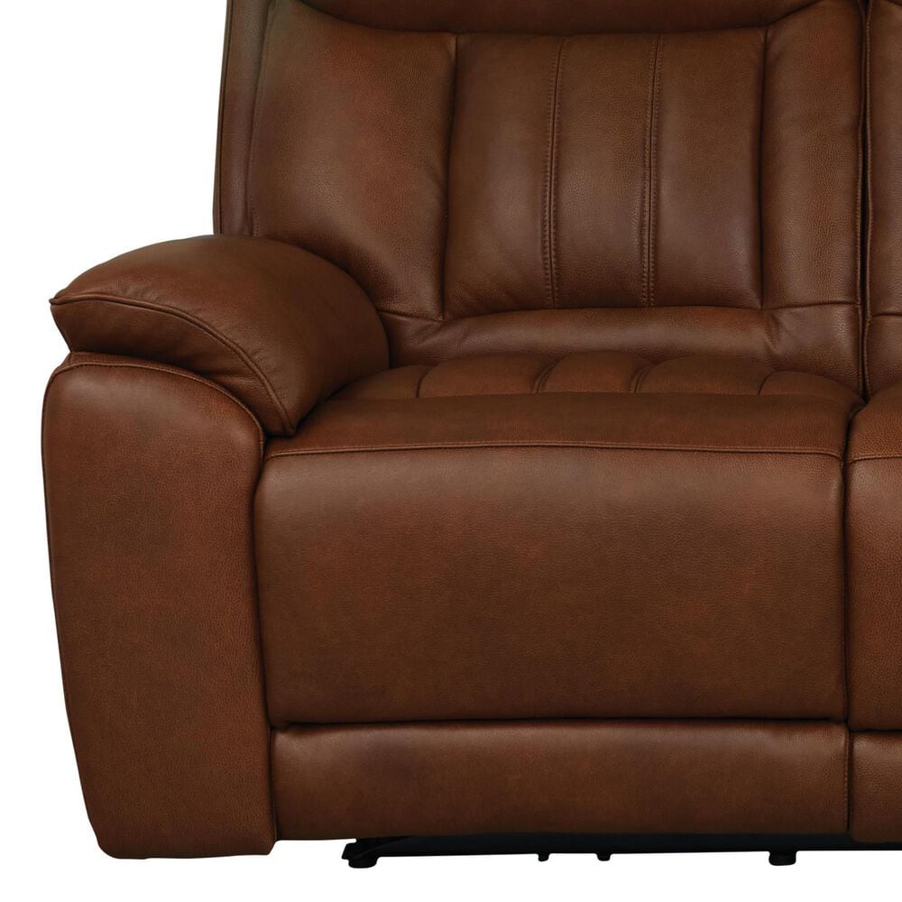 Bassett Benson Leather Power Reclining Sofa in Tuscan Caf, , large