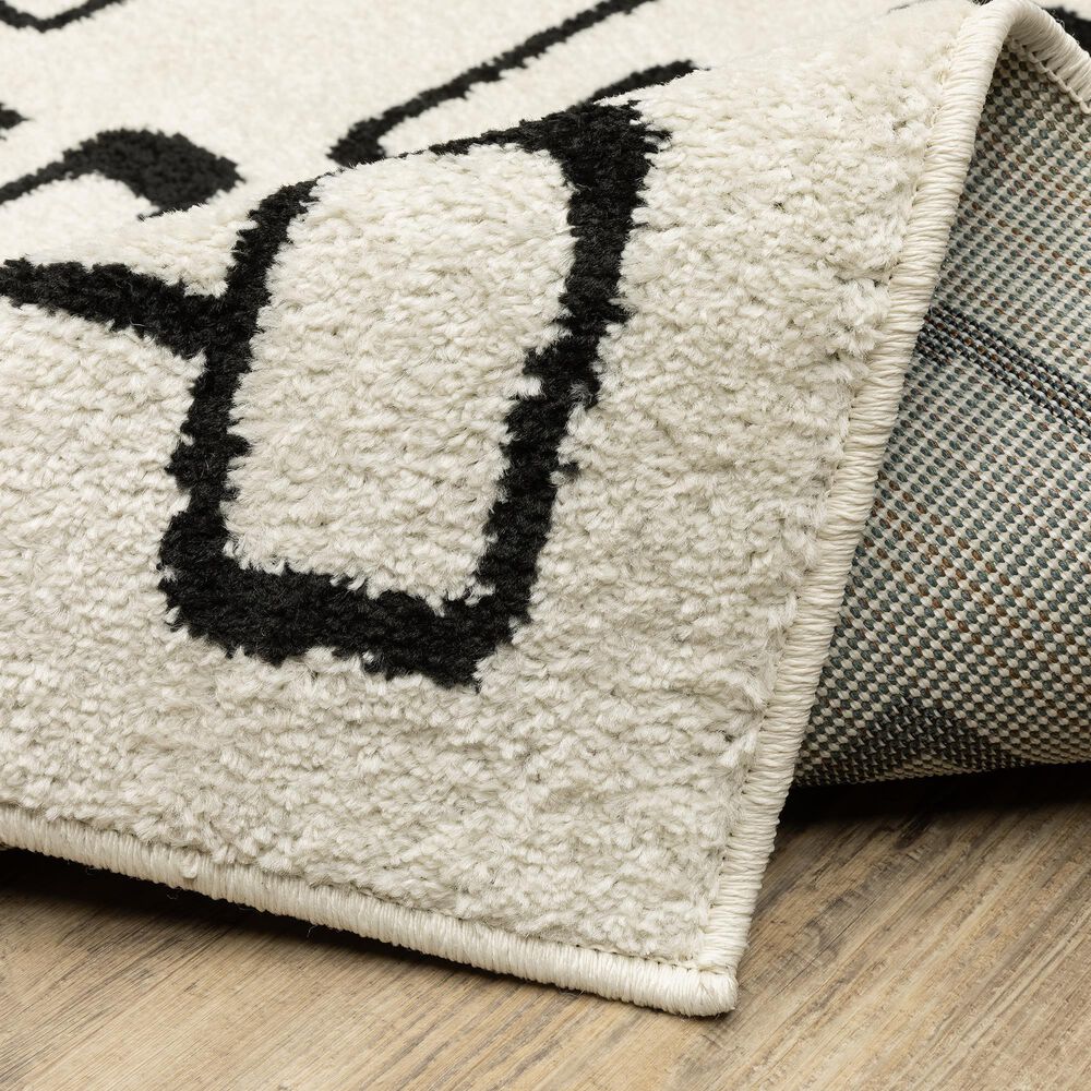 ROW by Oriental Weavers Quinn QUI11 Beige and Black 7'10" x 10' Area Rug, , large