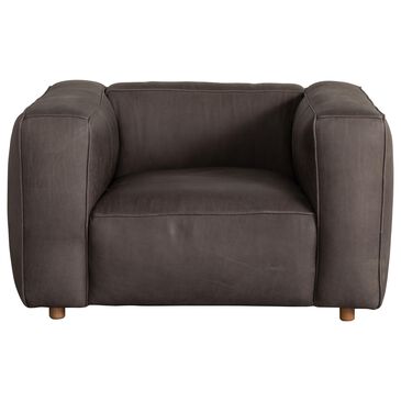 Medora Living Hogarth Leather Chair in Freehand Tipped Graphite, , large