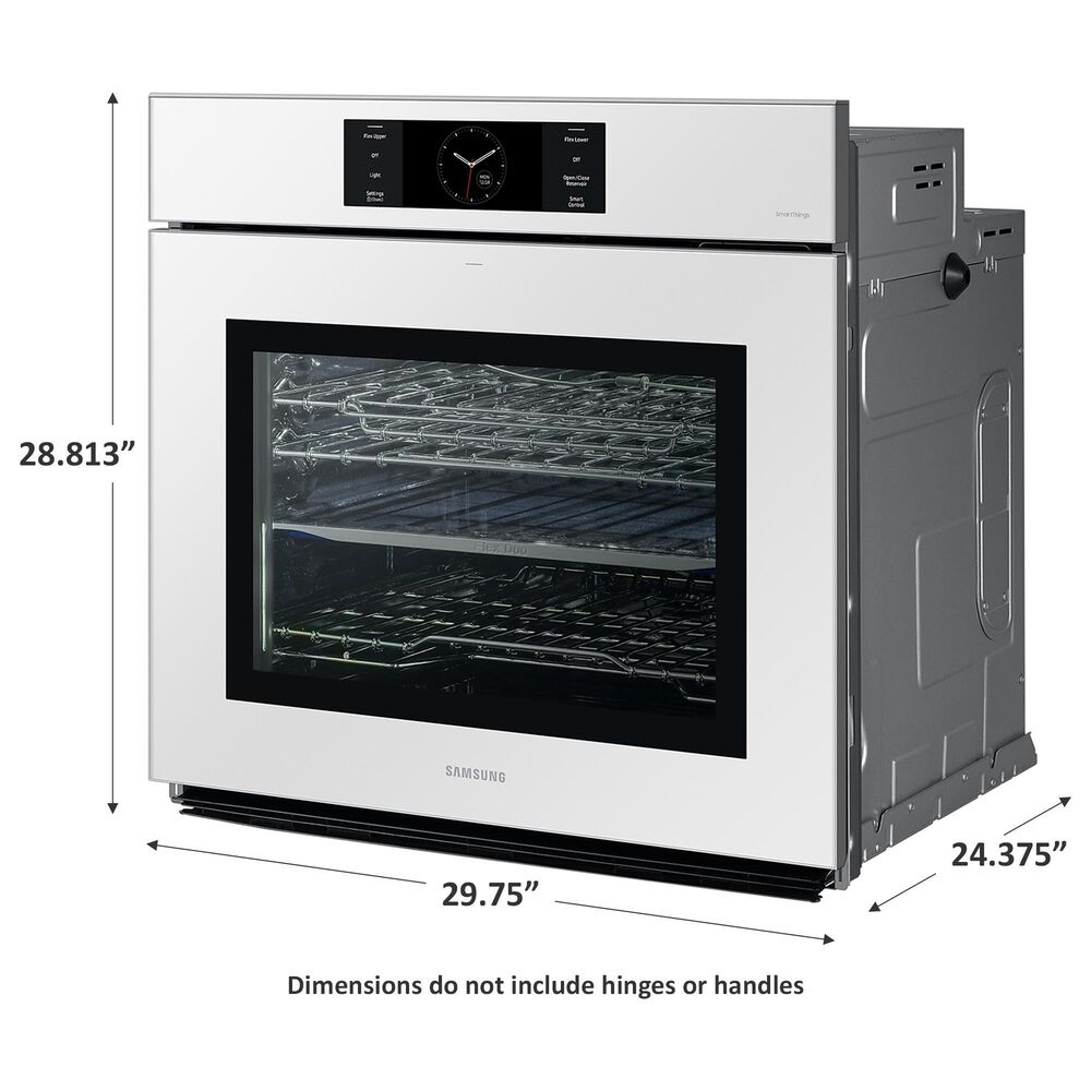 Samsung Bespoke Bespoke 30&quot; Single Electric Wall Oven with Convection in White Glass, , large