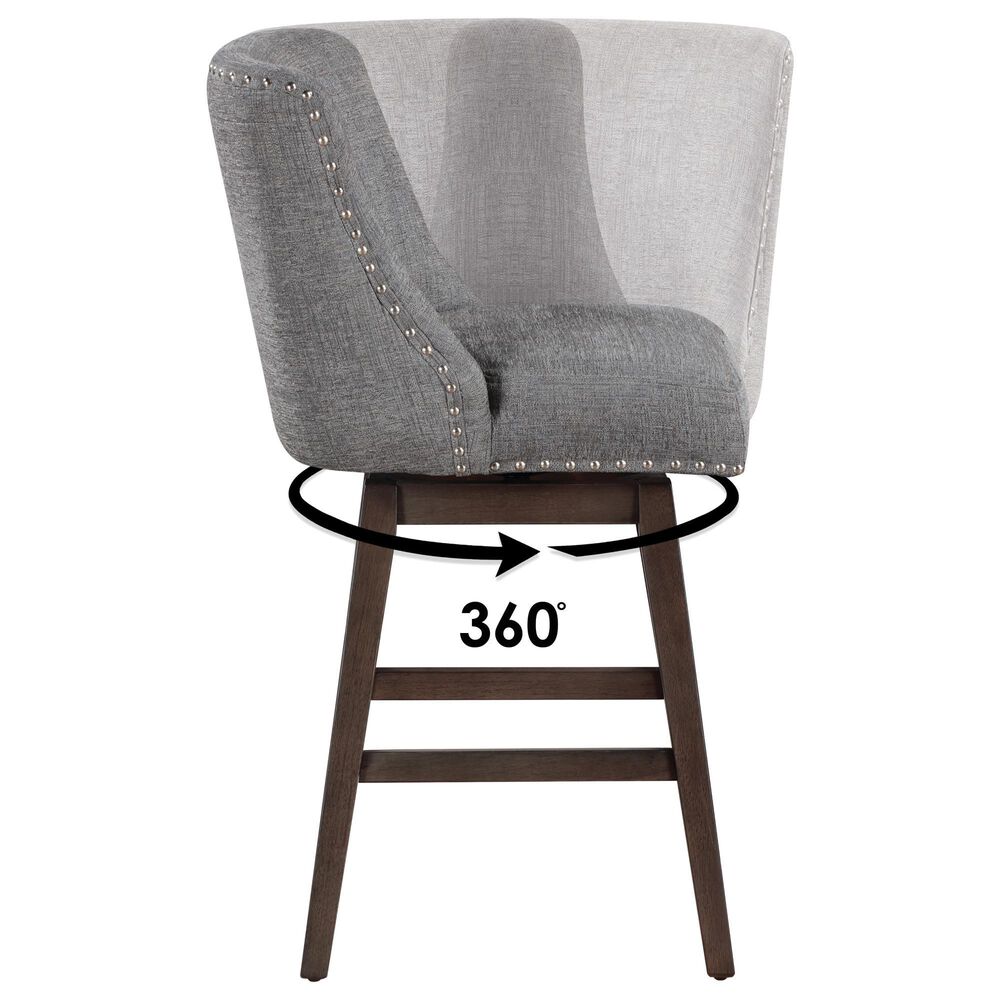OSP Home Granville Swivel Counter Stool with Charcoal Upholstered in Grey, , large