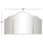 Maple and Jade Metal Arched Wall Mirror with Folding Sides in Satin Gold, , large
