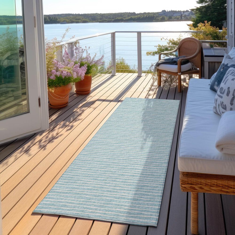 Dalyn Rug Company Laidley 2&#39;3&quot; x 12&#39; Sky Blue Indoor/Outdoor Runner, , large