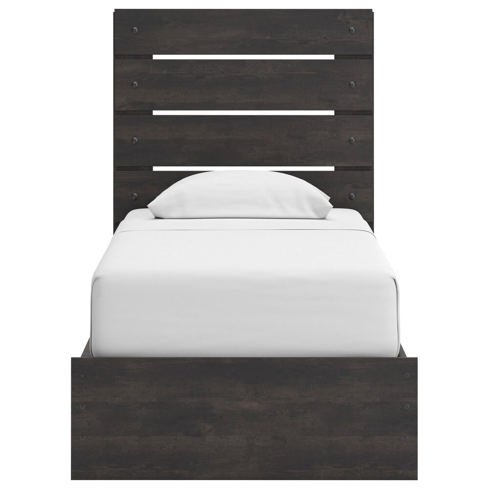 Ashley Hollivern Twin Panel Bed with Storage in Dark Gray, , large