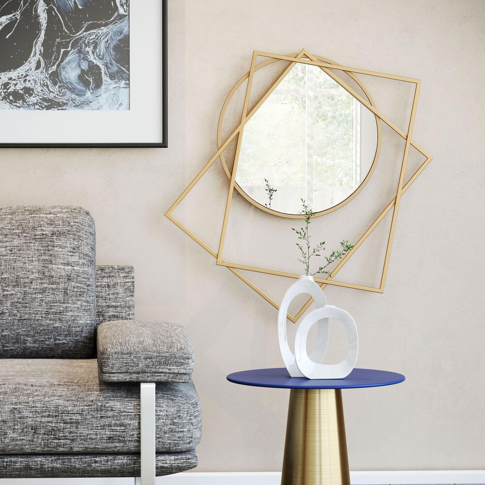 Zuo Modern Vertex Mirror in Gold, , large