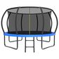 HOMLUX 12" Outdoor Trampoline with Enclosure Net and Ladder in Blue, , large