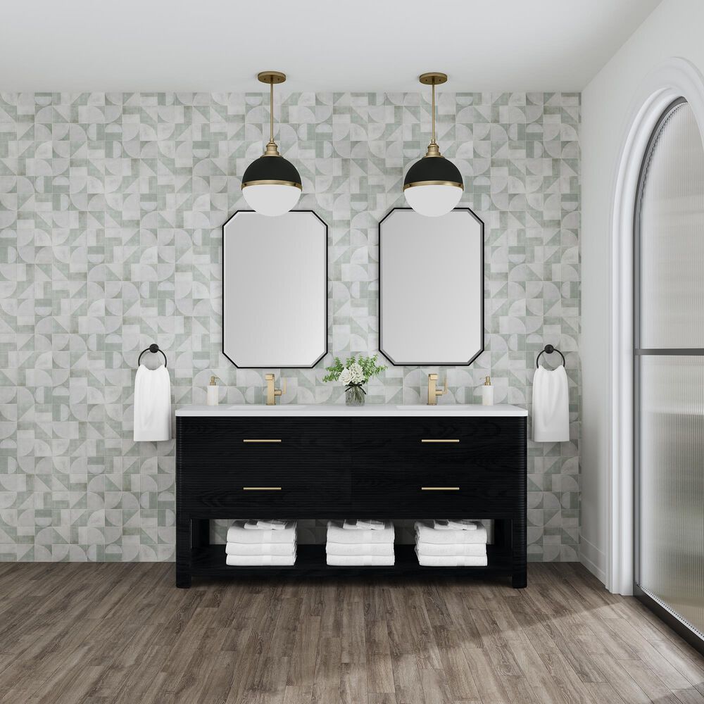 James Martin Vanities Lucian 72&quot; Double Vanity in Carbon Oak with 3 cm White Zeus Quartz Top, , large