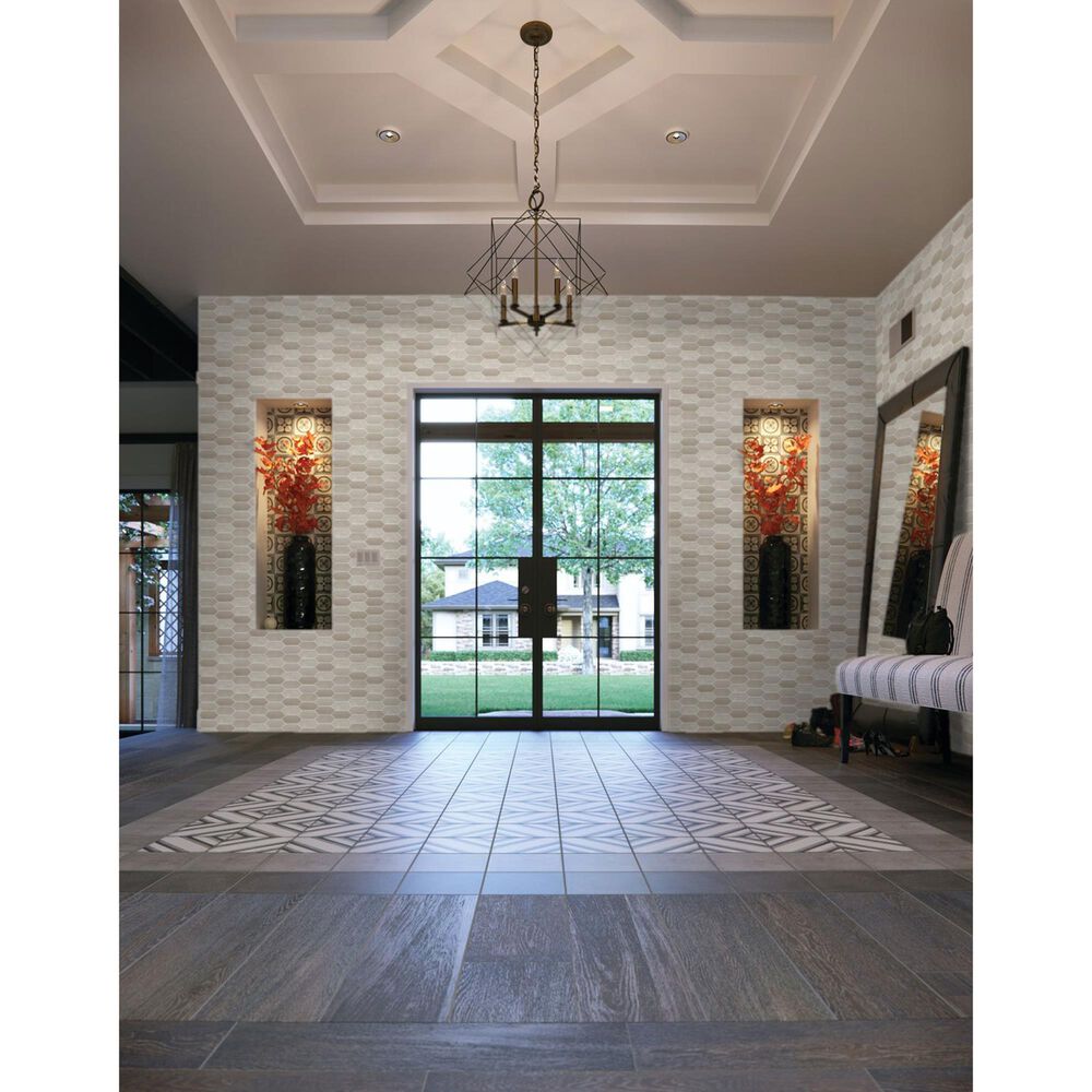 Dal-Tile Miramo Sand 2&quot; x 5&quot; Picket Undulated on 12.25&quot; x 11.125&quot; Ceramic Mosaic Sheet, , large