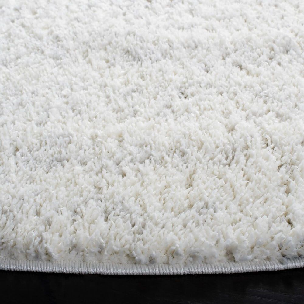 Safavieh August Shag 6&#39;7&quot; Round Ivory and Dark Grey Area Rug, , large