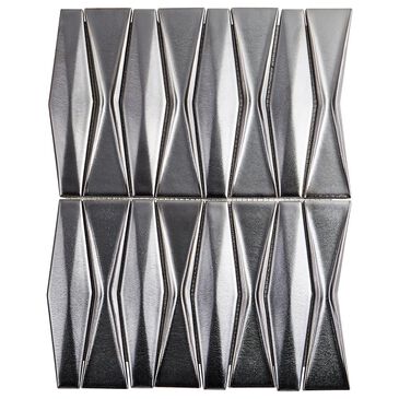 Soho Studio Baroque Adwick Gun Metal 13" x 16" Ceramic Mosaic Sheet, , large