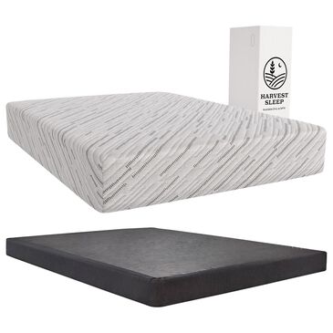 Harvest Sleep 10" Firm Memory Foam Twin Mattress in a Box with Low Profile Box Spring, , large