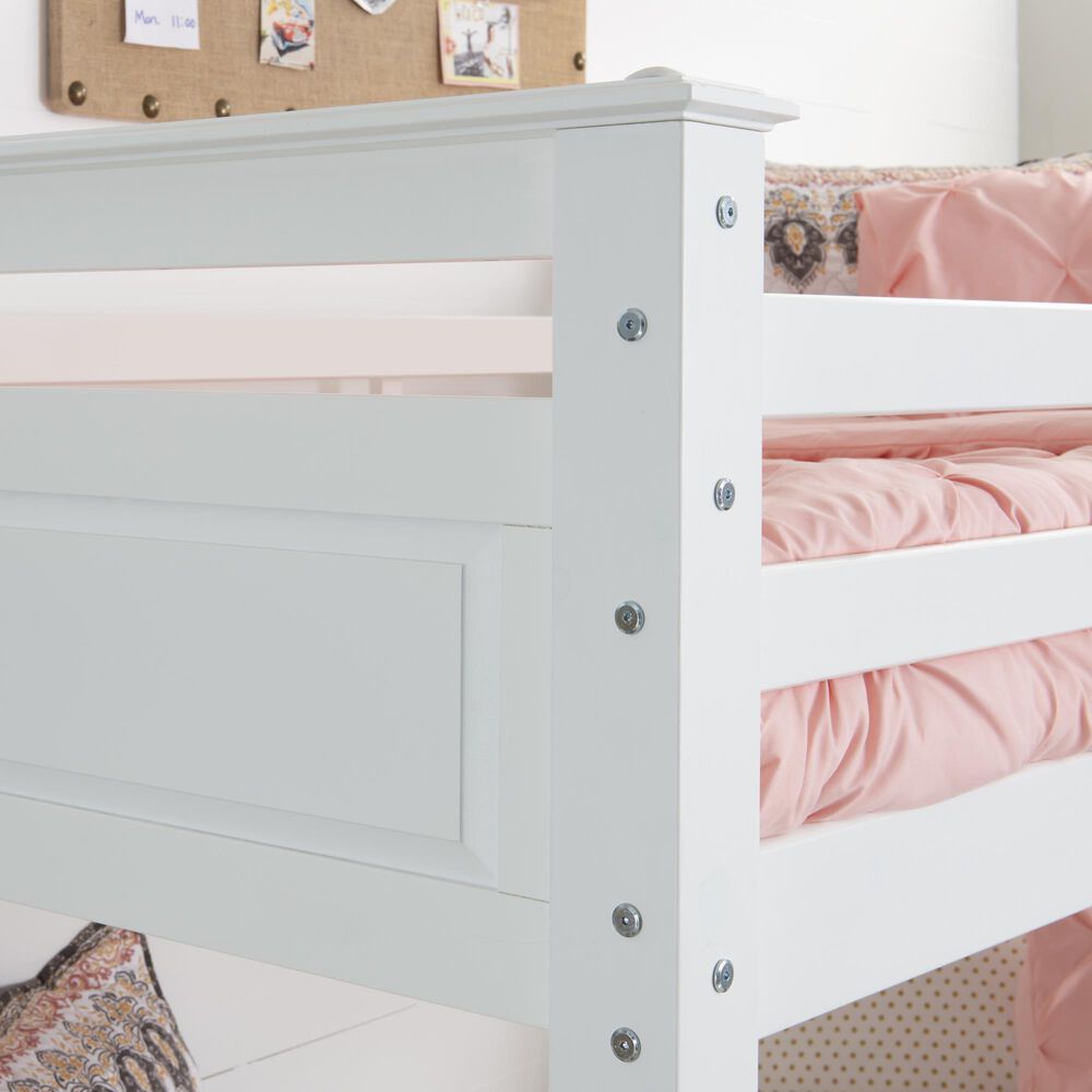 Linon Home Decor Beckett Twin Over Twin Bunk Bed in White, , large
