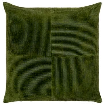 Surya Corduroy Quarters 18" Square Throw Pillow in Olive, , large