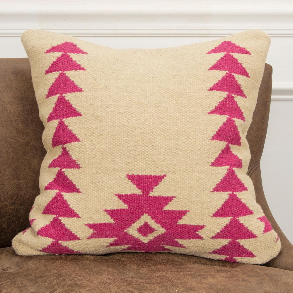 Rizzy Home Aztek Motif 18" Poly Filled Pillow in Hot Pink, , large