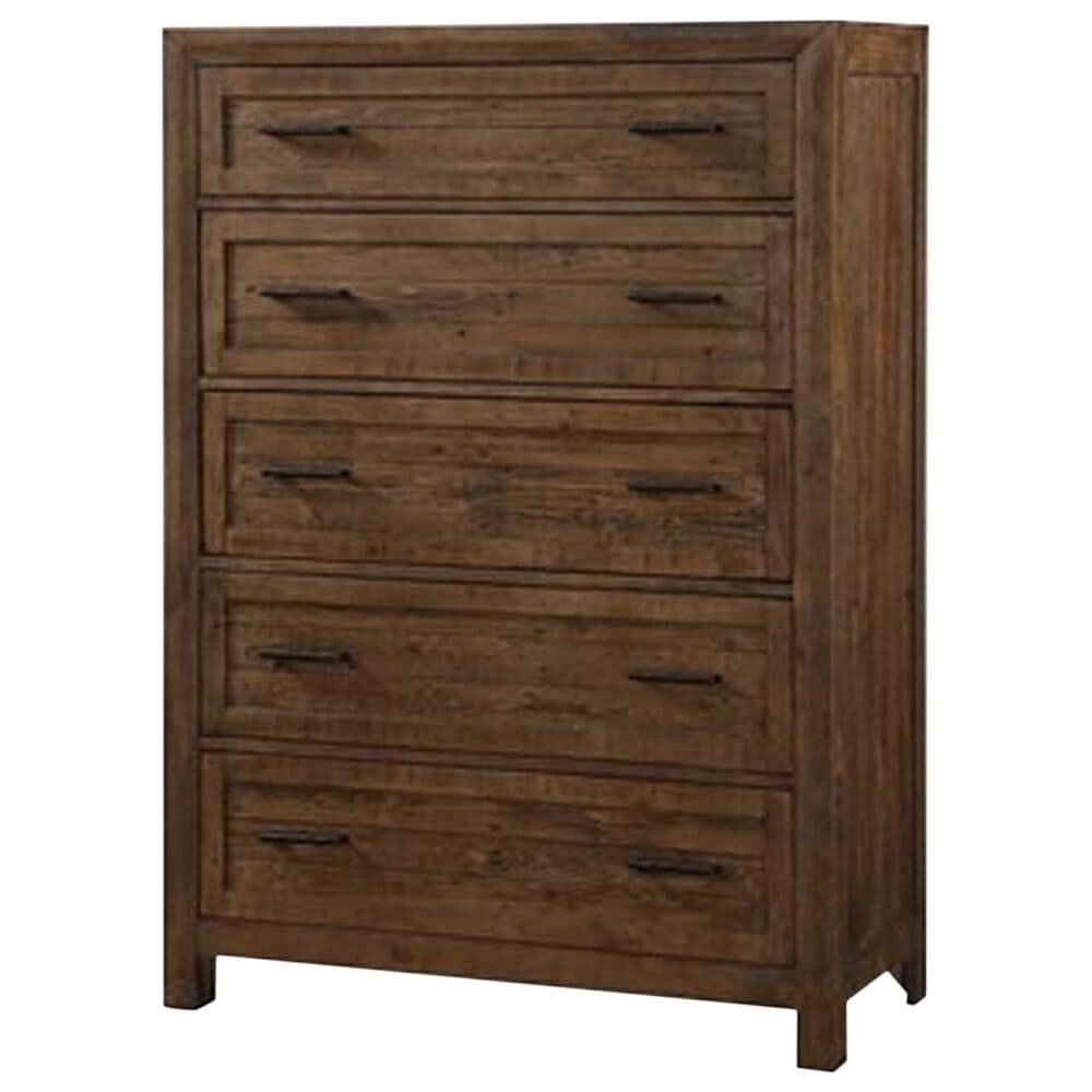 Emerald Home Furnishings Pine Valley 5-Drawer Chest in Caramel Brown, , large
