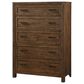 Emerald Home Furnishings Pine Valley 5-Drawer Chest in Caramel Brown, , large