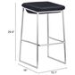 Zuo Modern Lids Barstool in Dark Gray and Silver (Set of 2), , large