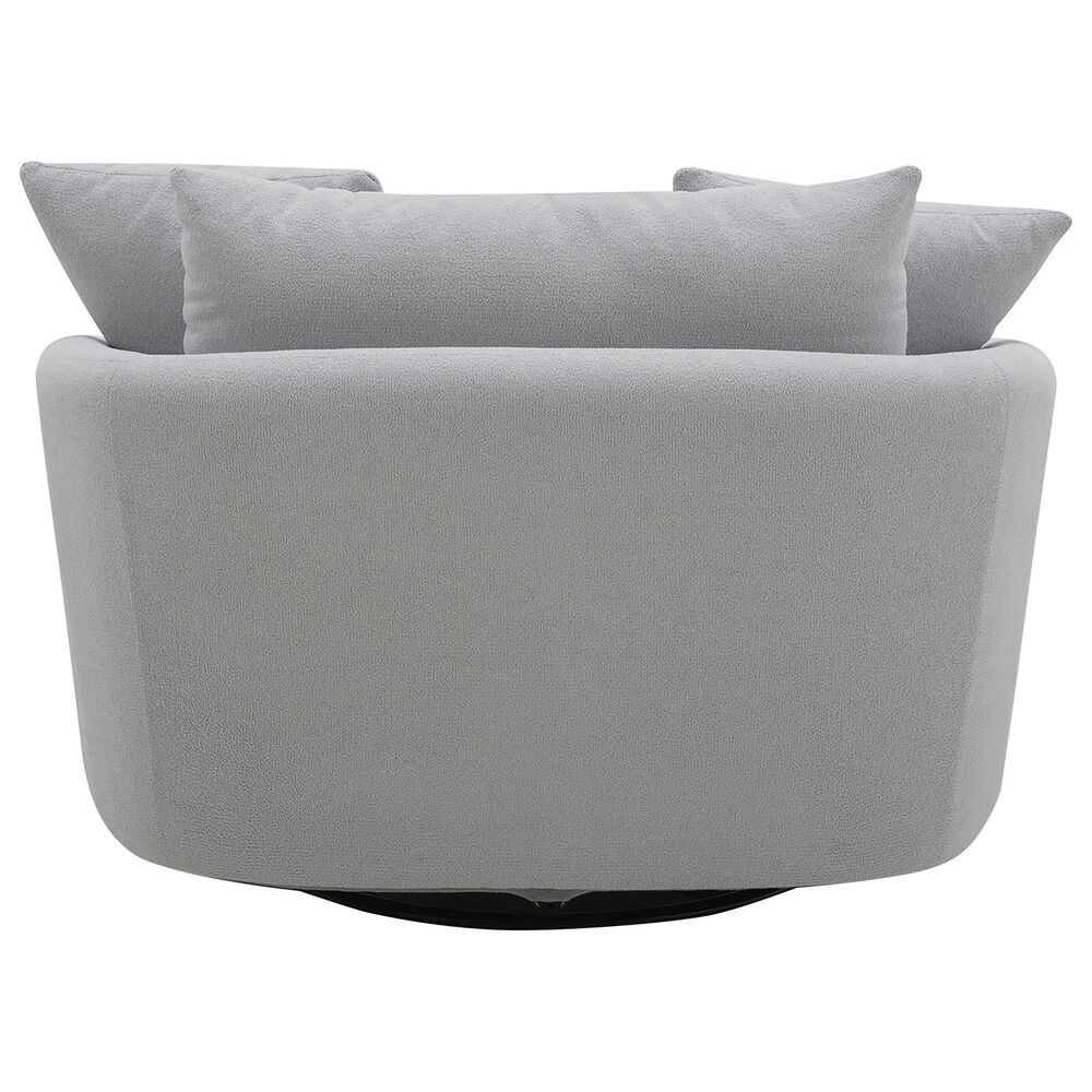 Simeon Collection Boomer Oversized Swivel Accent Chair in Dame Dove Grey, , large