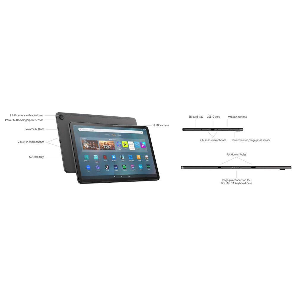 Amazon Fire Max 11 Tablet 11&quot; 64GB in Gray | Wi-Fi, , large