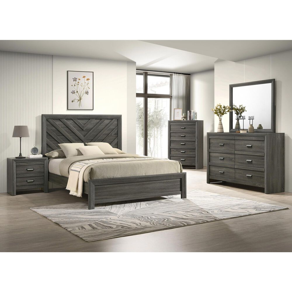Crown Mark Valor 3-Piece King Bedroom Set in Gray, , large