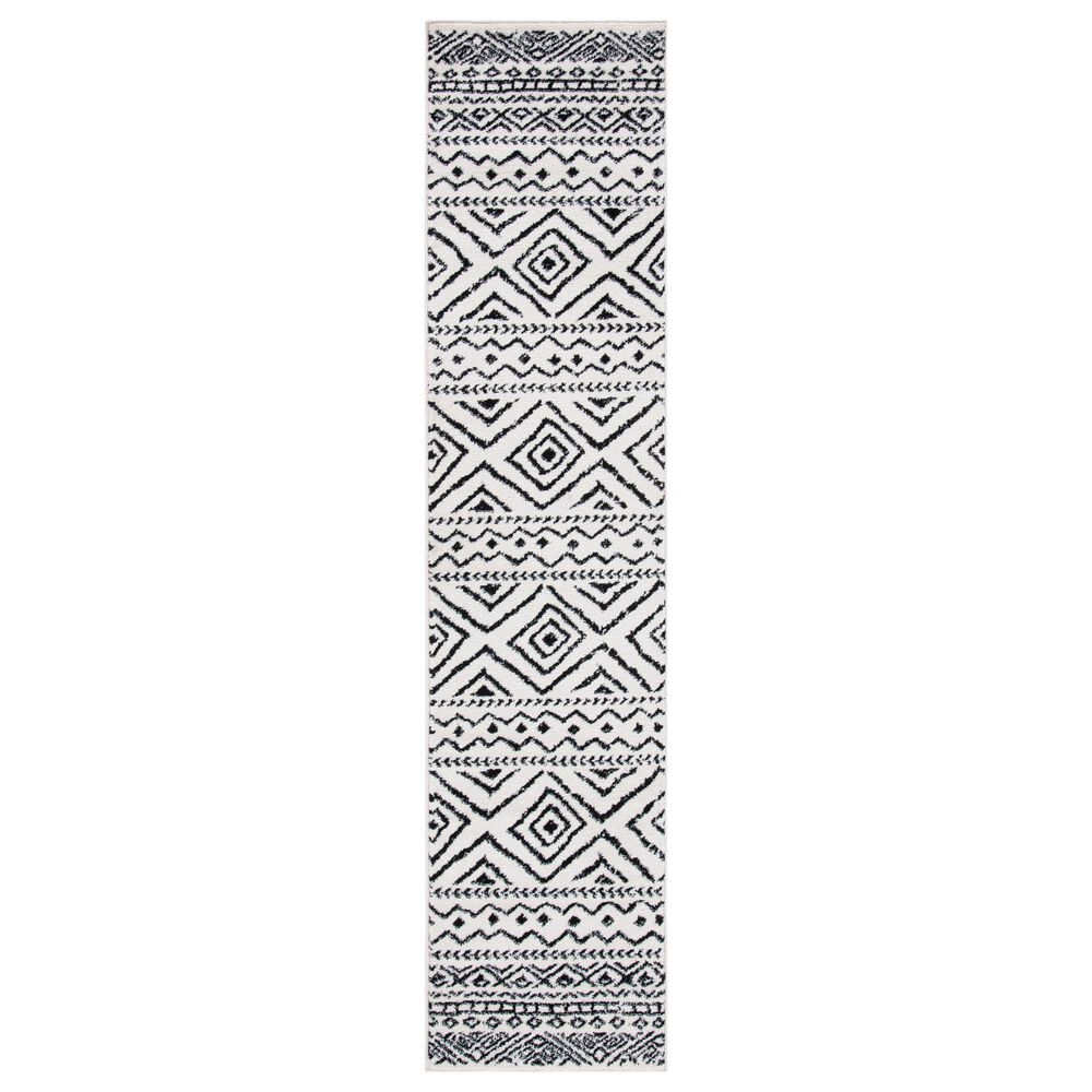 Safavieh Tulum Transitional 2" x 9" Ivory and Black Runner, , large