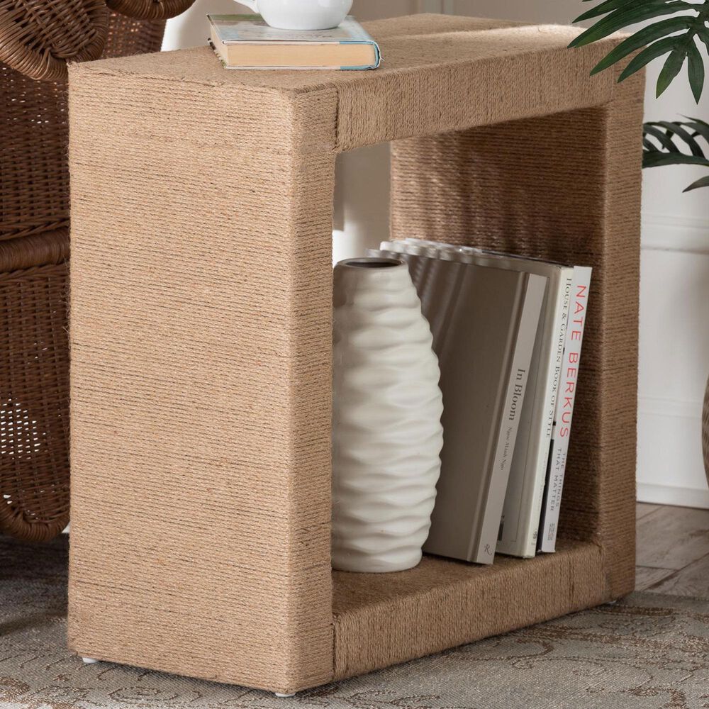 Baxton Studio Adonica End Table in Natural Brown, , large